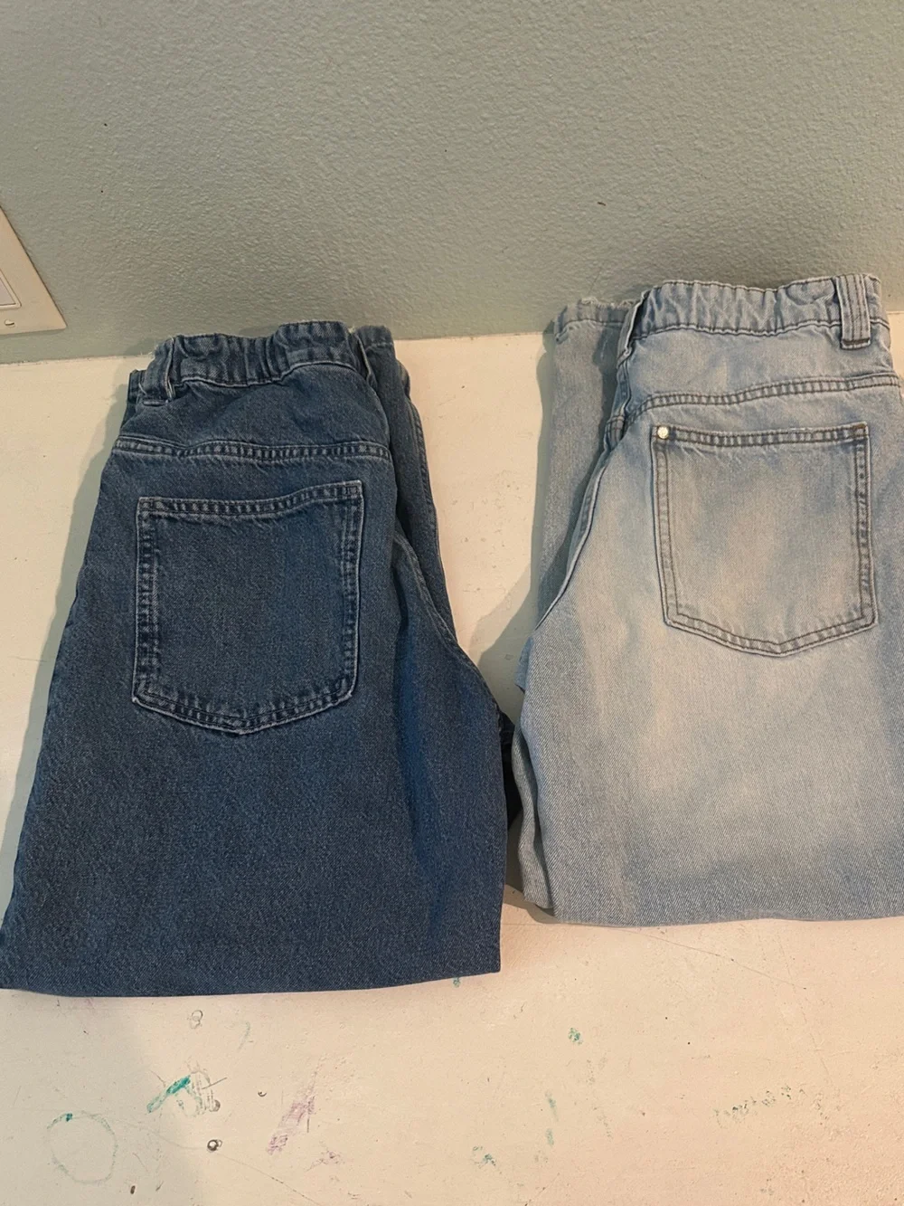 H&M | 2-Pack Bundle Baggy Fit Jeans - Light Denim Blue & Denim Blue -SIZE 12-13y